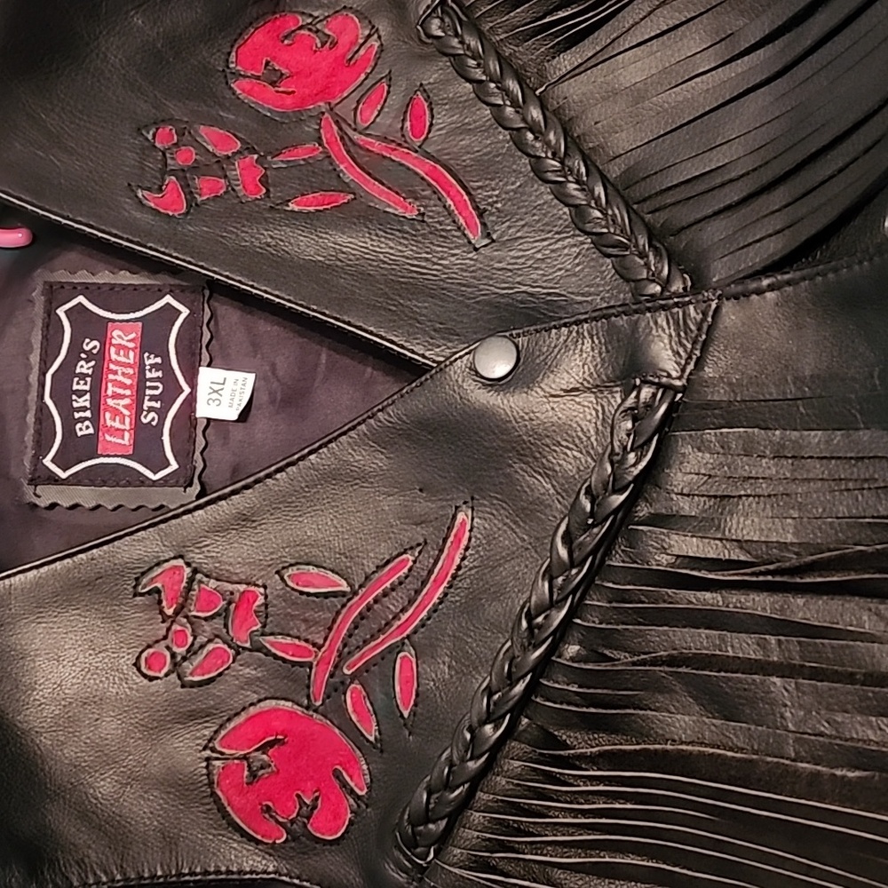 BIKER'S LEATHER STUFF Lady Rider Black Vest Plus Size 3XL - Picture 16 of 16